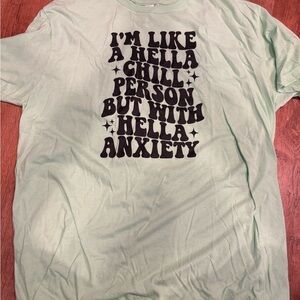 Tultex Mint Green Short Sleeve Tee with Black Retro Text